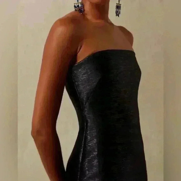 Ralph Lauren Collection Purple Label Metallic Strapless Cocktail Mini Dress L XL - Picture 4 of 16